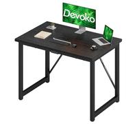 Devoko Bureau d'ordinateur, Table, Petits Bureaux d'étude 100 x 50 x 75 cm pour Les Petits Espaces, Poste de Travail, Bureau et Travail à Domicile, Cadre en Métal, Noir