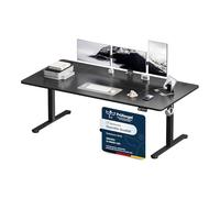 Devoko Bureau Électrique Grand Format 180x80 cm Noir - Bureau Assis-Debout avec Moteur Silencieux - Poste de Travail Spacieux Réglable en Hauteur avec 2 Boutons Mémoire