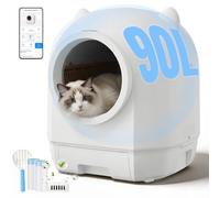 Devoko litiere Chat autonettoyante Automatique, 90L Bac à Litter Automatic Amélioré, bac litiere pour Chat XXL au Design Adorable.Anti-Odeur Longue durée contrôle APP et capteurs de sécurité Inclus