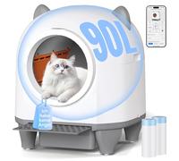 Devoko Litière Chat autonettoyante Oreilles de Chat | Litière Automatique 90L contrôlée par Application | Auto-nettoyante, sécurité et neutralisation d'odeurs, pour Plusieurs Chats