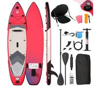 Devoko Planche de Paddle Gonflable 330cm, Sup Gonflable 2-en-1 avec Siège & Accessoires, 130kg Charge Max - Idéal pour Surf, Pêche, Yoga, Dégradé Rose