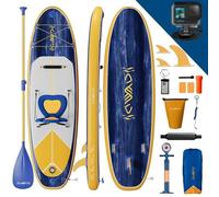 Devoko Planche de Paddle Gonflable Adulte 320cm, Sup Gonflable 2-en-1 avec Siège & Accessoires, 130kg Charge Max - Idéal pour Surf, Pêche, Yoga (Bleu Marine)