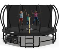 Devoko Trampoline Extérieur Ø228/305/366/427cm, Traverses de Jambe renforcées, Structure Stable et Robuste, Charge Max 160kg, Construction Monobloc, Installation Rapide, Adapté aux Enfants et Adultes