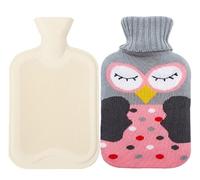 Devola Bouillotte avec housse d'hiver douce en duvet rectangulaire avec housse lavable en tricot pour enfants, bébés, adultes 2 l Multicolore 9 1 pièce