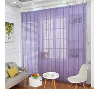 Devola Rideau coulissant anti-insectes en cordon avec perles pour porte de balcon, rideau décoratif en cordon avec frange pour portes ou fenêtres LxH 100x200cm Violet 1 pièce