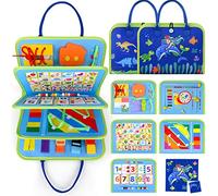 Devolamn Busy Board Montessori pour Enfants, 5 Couches Planche Montessori, Tableau d'Activités, Apprendre Compétences de Vie Jouet éducatifs Cadeau pour Enfants Bébé 1-4 Ans