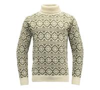 Devold - Hoddevik Wool High Neck - Pull en laine mérinos Offwhite / Olive - M