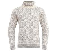 Devold - Svalbard Sweat Highneck - Pull en laine - XXL - off-white / grey