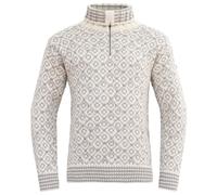 Devold - Svalbard Sweater Zip-Neck - Pull en laine - L - offwhite / grey