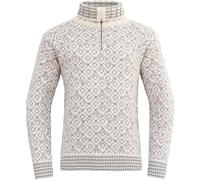 Devold Unisex Svalbard Wool Zip Neck Pull-Over, offwhite-Grey, M