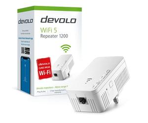 Devolo 8868 Répéteur WiFi - Amplificateur et Point d'accès Wi-FI maillé 1200 Mbit/s, 1 x LAN, Blanc