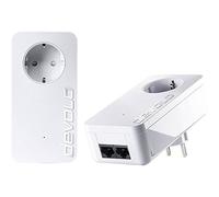 devolo Adaptateur CPL LAN, dLAN 550 Duo+ Kit de démarrage jusqu'à 500 Mbit/s, Adaptateur Powerlan, Prise LAN, 2 Ports LAN, Blanc