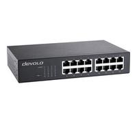 Devolo devolo Gigabit Ethernet Switch 16 Port, unmanaged switch Gigabit Ethernet, commutateur reseau, 1.000 Mbits/s, sans ventilateur, noir