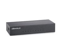 Devolo Gigabit Ethernet Switch 8 Port, unmanaged Switch Gigabit Ethernet, commutateur réseau, 1.000 Mbits-s, sans Ventilateur, Noir