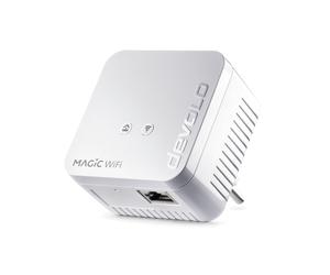 Devolo Magic 1 WiFi mini : Adaptateur CPL 1200 Mbit/s, WiFi 4 802.11n, Port Fast Ethernet, Prise Type C intégrée, HomePlug AC, Blanc, Support Windows/macOS/Linux