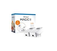 Devolo Magic 2 LAN : Adaptateur CPL 2400 Mbit/s, Gigabit Ethernet, portée 500m, cryptage AES 128-bit, compatible Windows/macOS/Linux/Android/iOS (Kit de 2)