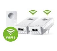 devolo Magic 2 WiFi 6 next Kit Multiroom, adaptateurs CPL WiFi, jusqu''a 3.000 Mbits/s via WiFi 6, 2x port Ethernet Gigabit, prise integree, blanc