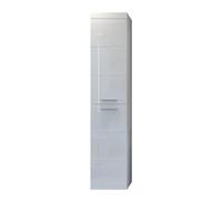 Devon Armoire haute pour salle de bain, 2 portes, blanc, blanc brillant.
