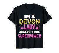 Devon Lady Quelle est ta Superpuissance Devon Day T-Shirt Graphique avec Valeur