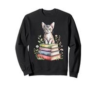 Devon Rex Bookworm Flowers Book Reading Books Pixie Cats Sweatshirt