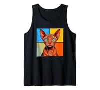 Devon Rex Cat Pop Art Amusant pour Les propriétaires et Les Amoureux des Chats Débardeur