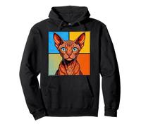 Devon Rex Cat Pop Art Amusant pour Les propriétaires et Les Amoureux des Chats Sweat à Capuche