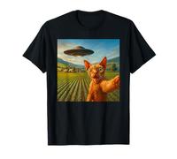 Devon Rex Cat UFO Selfie with Invasion Alien Pet Lover Humor T-Shirt