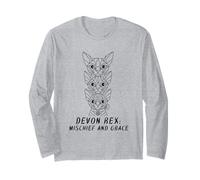 Devon Rex : Mischief and Grace Funny Cat Lover Design Manche Longue
