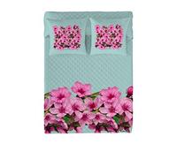 Devota & Lomba Couvre-lit bouti Amandier Cenefa Lit 90 cm Verde/Rosa