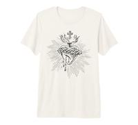 Dévotion au Sacré Cœur de Jésus Art catholique Vintage T-Shirt Haut de Gamme