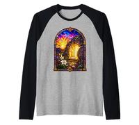 Dévotion d'art mosaïque sacrée de lys de résurrection Vide Manche Raglan