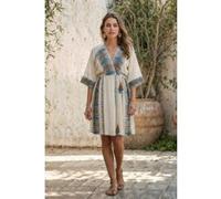 Devotion Twins Pandora Short Dress Jacquard Blue Camel Taille: M | Robes Mini Outlet | Femme | Bleu
