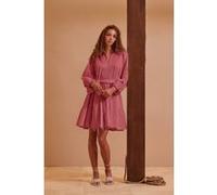 Devotion Twins Precious Short Dress Poplin With Belt Rosewine Taille: XS | Robes Mini Outlet | Femme | Blanche