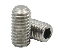 DeVow 10/20/50 pièces DIN916 M1.6 M2 M2.5 M3 M4 M5 M6 M8 Acier au carbone Grade 12.9 Acier inoxydable 304 Vis sans tête à six pans creux(304 stainless steel,25MM_M8 (10PCS))