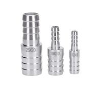 DeVow Adaptateur de raccord de tuyau en acier inoxydable 304, ID de tuyau 6/8/10/12/14/16/19/22/25/32mm, barbelé égal/réduit droit(32mm-32mm)