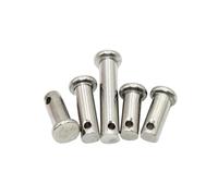 DeVow Axe de chape à tête plate avec kit de trous M3 M4 M5 M6 M8 M10 en acier inoxydable, goupilles de positionnement cylindriques(2pcs M12,100mm)