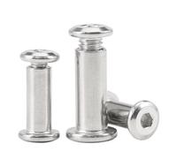 DeVow Connecteur de rivet de meuble à tête hexagonale plate en acier inoxydable 304 M3 M4 M5 M6 M8 M10, manchon d'insertion, écrou borgne(40mm,M8(d1 10mm)1Set)