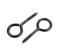 DeVow Crochets à vis robustes, 5 à 50 pièces, 12#14#16#, plaqué zinc noir 1#-5#, petites vis à œillets en métal for suspendre des lumières, bricolage(No.14 10pcs)