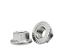 DeVow Écrou à embase filetage fin en acier inoxydable et au carbone M6*0,75 M8*1,0 M10*1,25 M12*1,5 de blocage DIN6923(Stainless steel,M10x1.0 (5pcs))