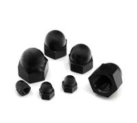 DeVow Écrou borgne DIN 1587 M3 M4 M5 M6 M8 M10 M12 M14 M16 M20 M24 Acier inoxydable 304 Nylon noir Laiton Couvercle Dôme Écrous borgnes(Black Nylon,M4 (50pcs))