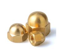 DeVow Écrou borgne DIN 1587 M3 M4 M5 M6 M8 M10 M12 M14 M16 M20 M24 Acier inoxydable 304 Nylon noir Laiton Couvercle Dôme Écrous borgnes(Brass,M5 (30pcs))