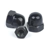 DeVow Écrou borgne DIN 1587 M3 M4 M5 M6 M8 M10 M12 M14 M16 M20 M24 Acier inoxydable 304 Nylon noir Laiton Couvercle Dôme Écrous borgnes(Black Zinc Steel,M12 (4pcs))