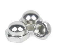 DeVow Écrou borgne DIN 1587 M3 M4 M5 M6 M8 M10 M12 M14 M16 M20 M24 Acier inoxydable 304 Nylon noir Laiton Couvercle Dôme Écrous borgnes(Nickel plated,M10 (10pcs))