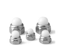 DeVow Écrou borgne DIN 1587 M3 M4 M5 M6 M8 M10 M12 M14 M16 M20 M24 Acier inoxydable 304 Nylon noir Laiton Couvercle Dôme Écrous borgnes(Nylon Ball Cap,M5 (30pcs))