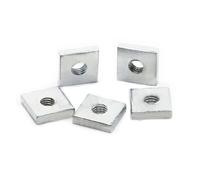 DeVow Écrou carré fin DIN562 M3 M4 M5 M6 M8 Écrous carrés en acier au carbone zingué(M4x8x8x2 50pcs)