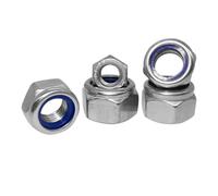 DeVow Écrou de blocage hexagonal en nylon, acier inoxydable, M2, M2.5, M3, M4, M5, M6, M8, M10, M12, M14, M16, M20, M24, M27, M30, DIN985(M12 5PCS)