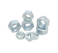 DeVow Écrou hexagonal à filetage à gauche en acier au carbone noir et blanc, filetage fin métrique M3 M4 M5 M6 M8 M10 M12 M14 M16 M18 M20(WHITE,M12x1.25 (5pcs))