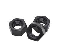 DeVow Écrou hexagonal à filetage à gauche en acier au carbone noir et blanc, filetage fin métrique M3 M4 M5 M6 M8 M10 M12 M14 M16 M18 M20(Black,M8x1.0 (15pcs))