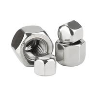DeVow Écrou hexagonal court et fin en caoutchouc for trou borgne, vis décorative, acier inoxydable 304, M3, M4, M5, M6, M8, M10, M12, M14, M16, M20(M10-2Pcs)