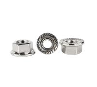DeVow Écrous à embase tête hexagonale filetage fin M6 M8 M10 M12 M14 M16 M20, en acier inoxydable A2, pas de 0,75/1/1,25/1,5 mm(M12x1.5mm-5pcs)